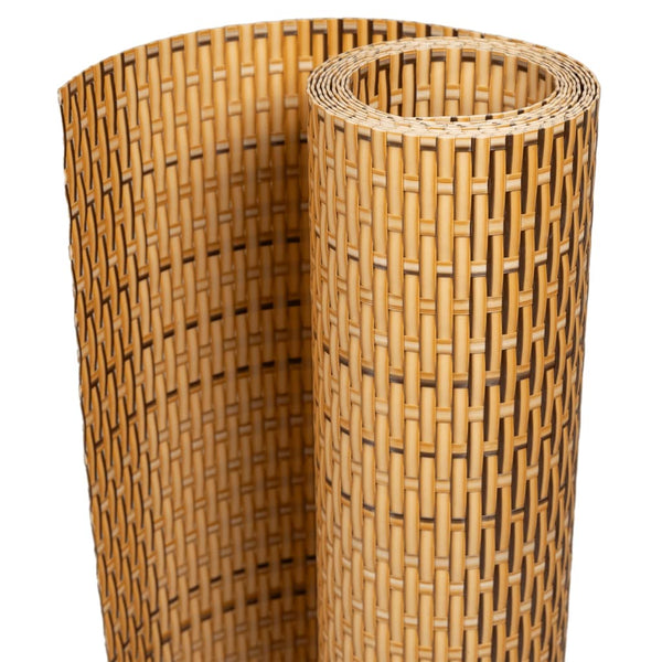 vidaXL Balcony Privacy Screen Light Brown 500x90 cm Poly Rattan