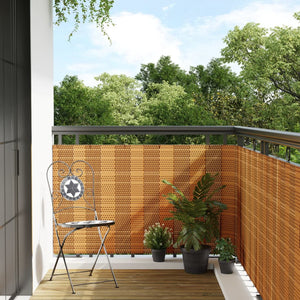 vidaXL Balcony Privacy Screen Light Brown 500x90 cm Poly Rattan