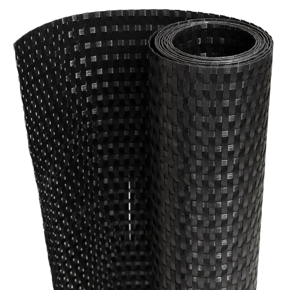 vidaXL Balcony Privacy Screen Black 300x100 cm Poly Rattan