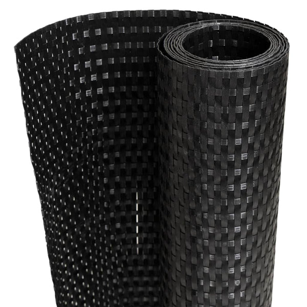 vidaXL Balcony Privacy Screen Black 300x100 cm Poly Rattan