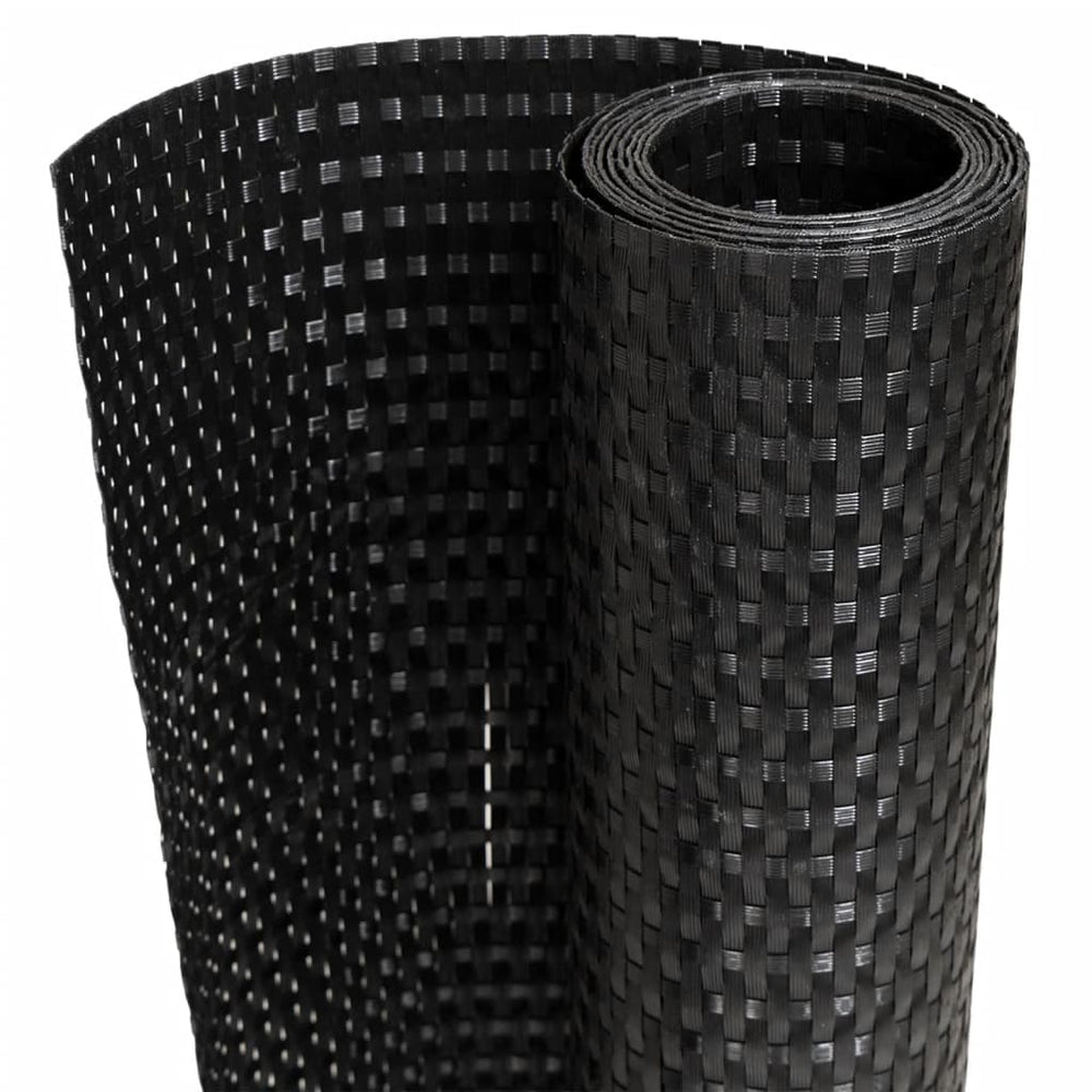 vidaXL Balcony Privacy Screen Black 400x90 cm Poly Rattan