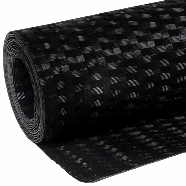 vidaXL Balcony Privacy Screen Black 500x90 cm Poly Rattan