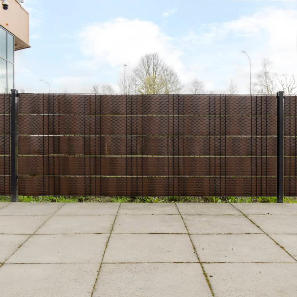 vidaXL Balcony Privacy Screens 10 pcs Brown Black 255x19 cm Poly Rattan