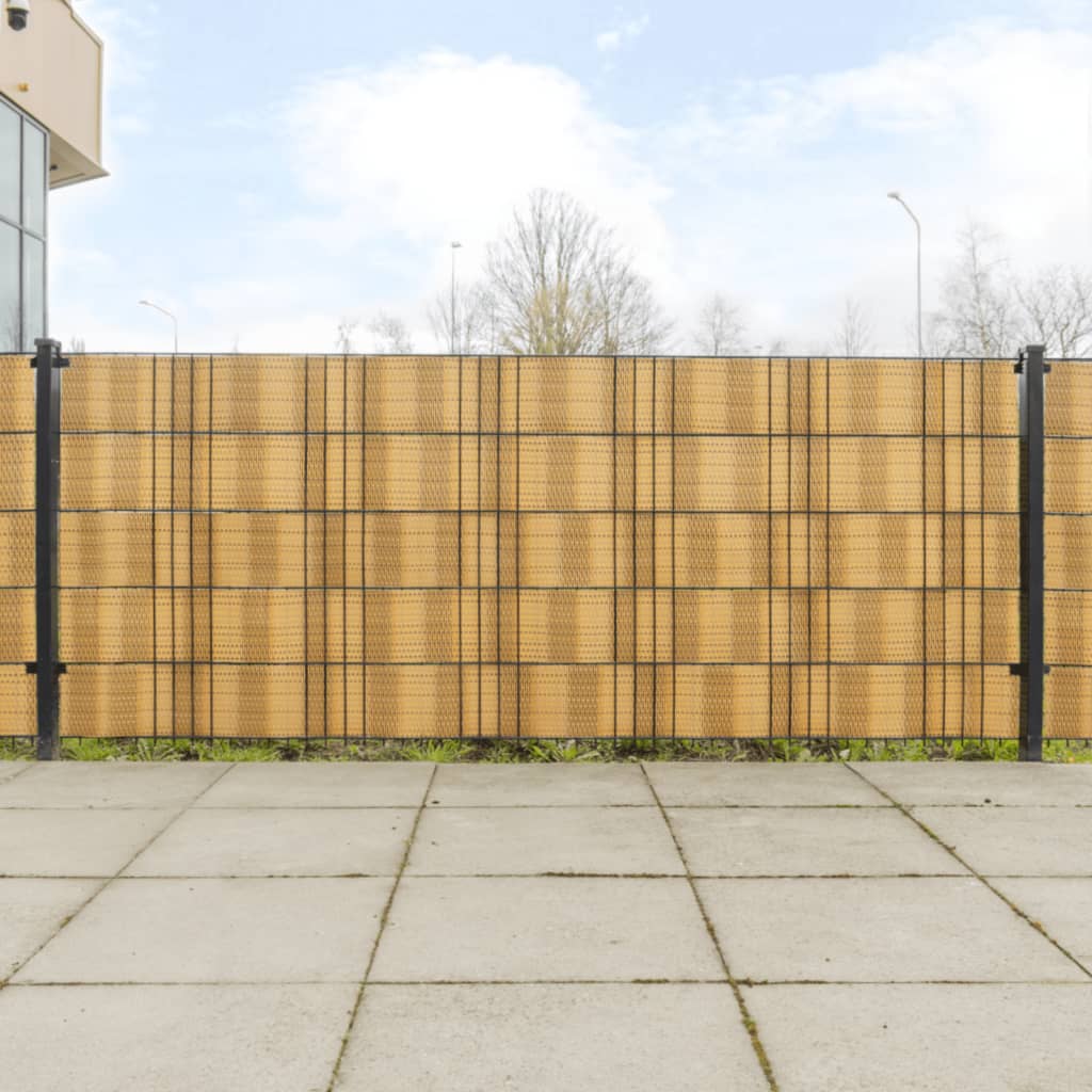 vidaXL Balcony Privacy Screens 10 pcs. Light Brown 255x19 cm Poly Rattan