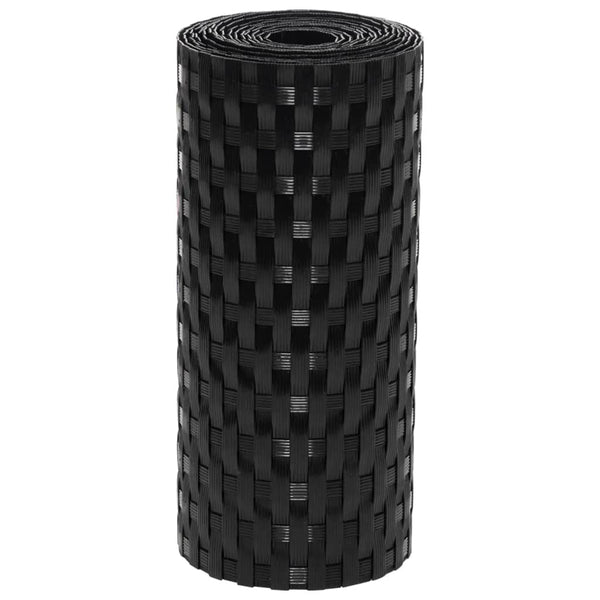vidaXL Balcony Privacy Screens 5 pcs. Black 255x19 cm Poly Rattan