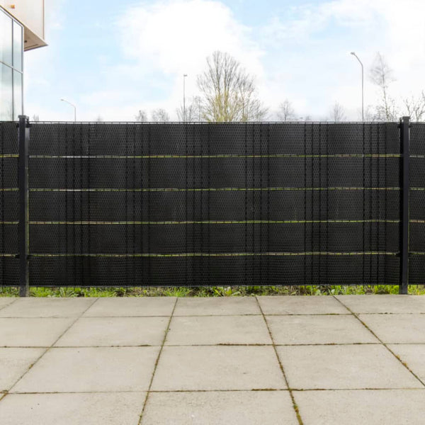 vidaXL Balcony Privacy Screens 5 pcs. Black 255x19 cm Poly Rattan