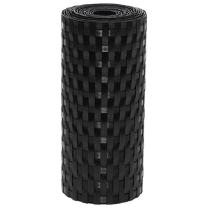 vidaXL Balcony Privacy Screens 10 pcs Black 255x19 cm Poly Rattan