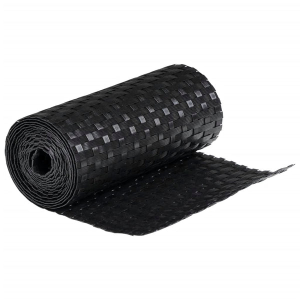vidaXL Balcony Privacy Screens 10 pcs Black 255x19 cm Poly Rattan