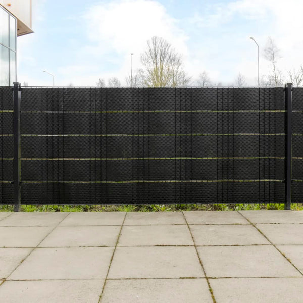 vidaXL Balcony Privacy Screens 10 pcs Black 255x19 cm Poly Rattan