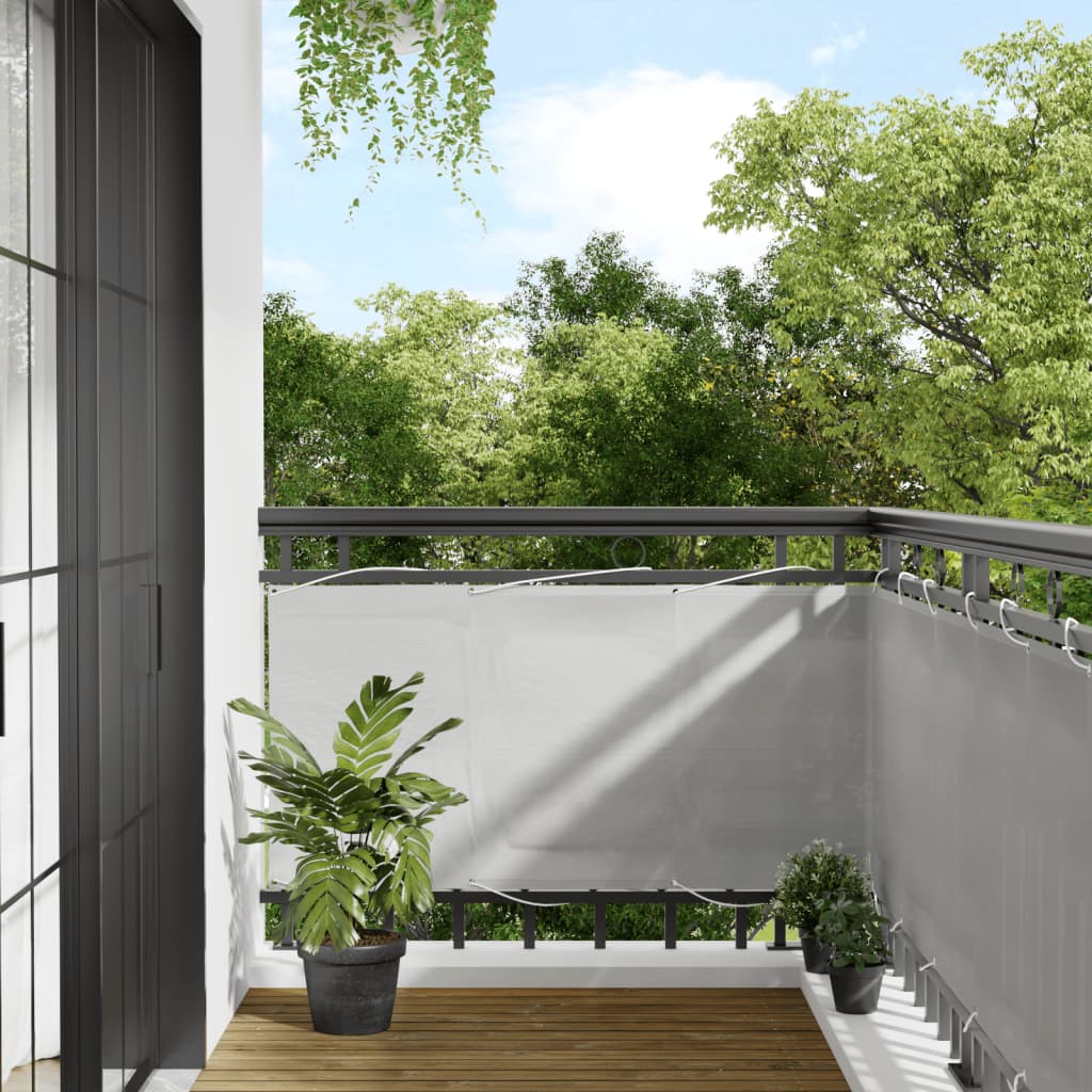 vidaXL Balcony Privacy Screen Light Gray 75x700 cm 100% Polyester Oxford