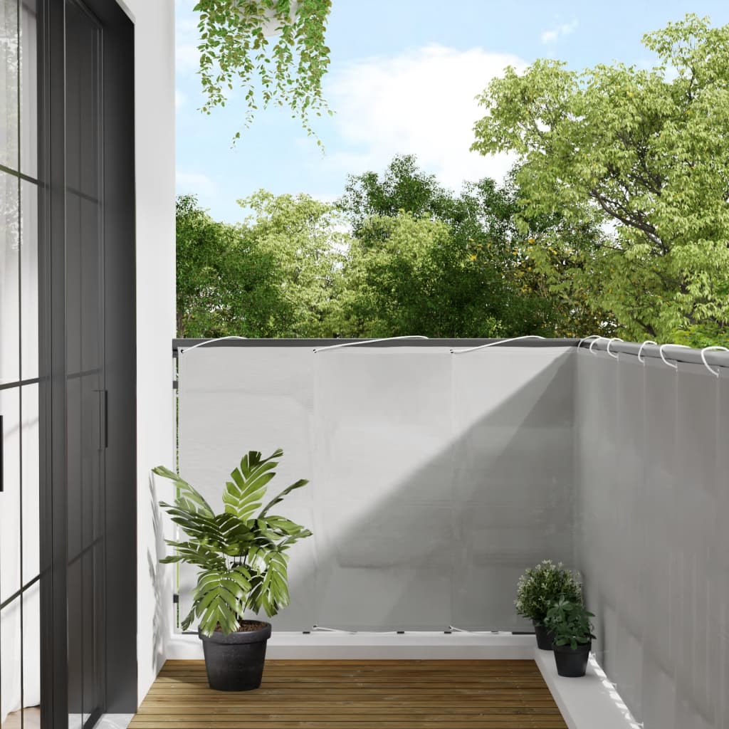 vidaXL Balcony Privacy Screen Light Grey 120x600 cm 100% Polyester Oxford