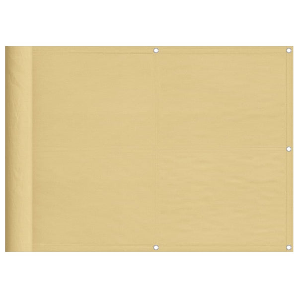 vidaXL Balcony Privacy Screen Sand 75x400 cm 100% Polyester Oxford