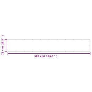 vidaXL Balcony Privacy Screen Sand 75x500 cm 100% Polyester Oxford