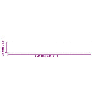 vidaXL Balcony Privacy Screen Sand 75x600 cm 100% Polyester Oxford