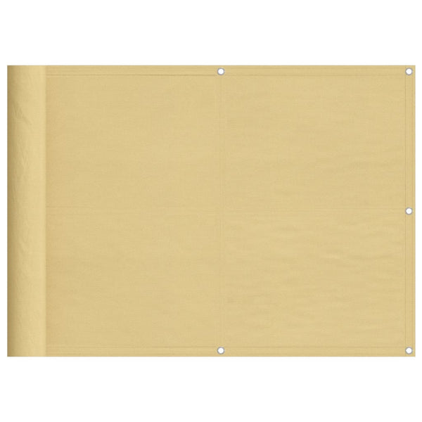 vidaXL Balcony Privacy Screen Sand-coloured 75x800 cm 100% Polyester Oxford