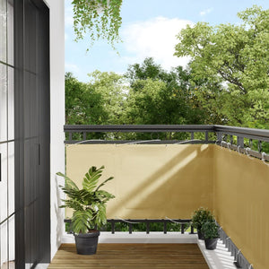 vidaXL Balcony Privacy Screen Sand-coloured 75x800 cm 100% Polyester Oxford