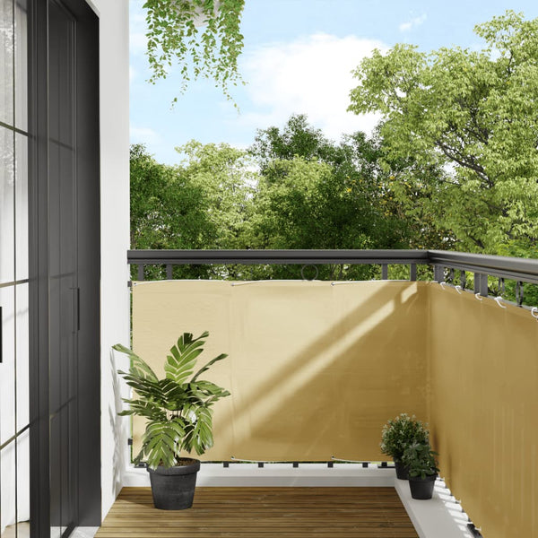 vidaXL Balcony Privacy Screen Sand 90x800 cm 100% Polyester Oxford