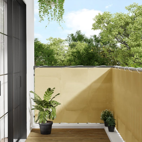 vidaXL Balcony Privacy Screen Sand-coloured 120x300 cm 100% Polyester Oxford