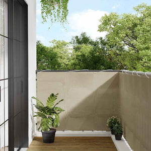 vidaXL Balcony Privacy Screen Beige 120x1000 cm 100% Polyester Oxford