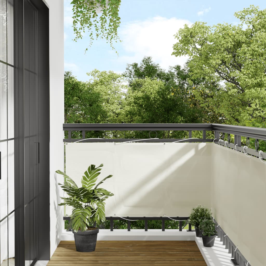 vidaXL Balcony Privacy Screen Cream 75x800 cm 100% Polyester Oxford