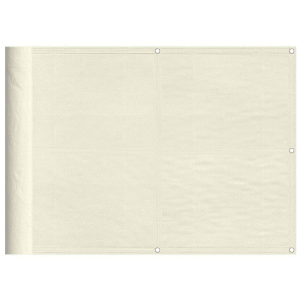 vidaXL Balcony Privacy Screen Cream 75x1000 cm 100% Polyester Oxford