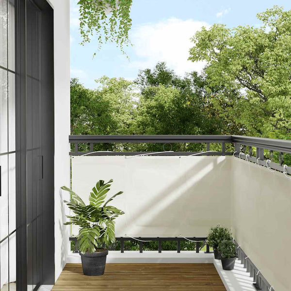 vidaXL Balcony Privacy Screen Cream 75x1000 cm 100% Polyester Oxford