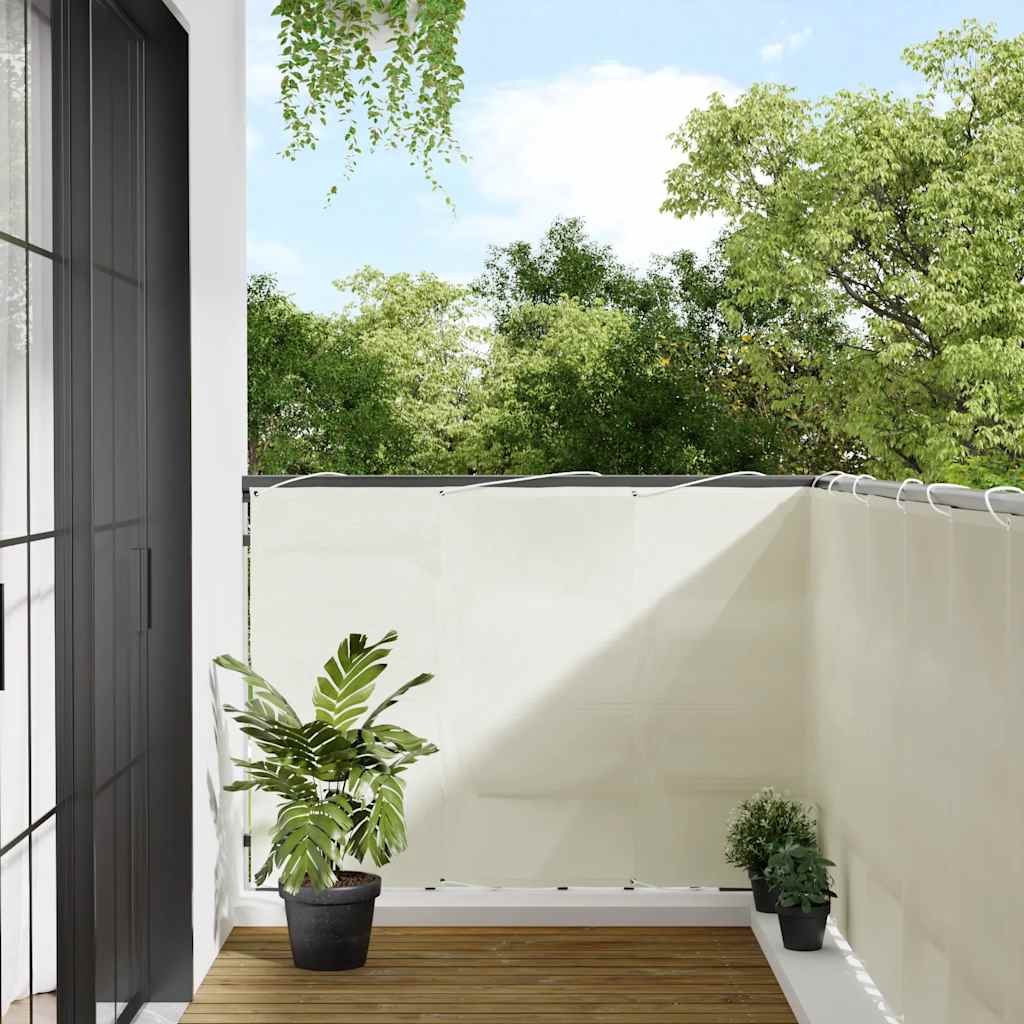 vidaXL Balcony Privacy Screen Cream 120x700 cm 100% Polyester Oxford