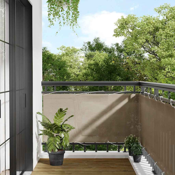 vidaXL Balcony Privacy Screen Taupe 75x700 cm 100% Polyester Oxford