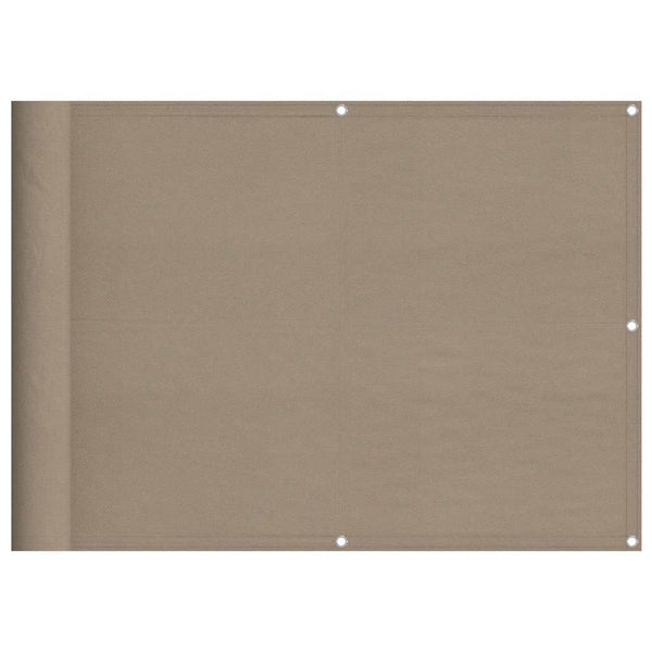 vidaXL Balcony Privacy Screen Taupe 75x800 cm 100% Polyester Oxford