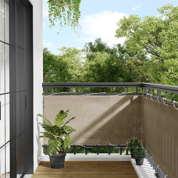 vidaXL Balcony Privacy Screen Taupe 75x1000 cm 100% Polyester Oxford