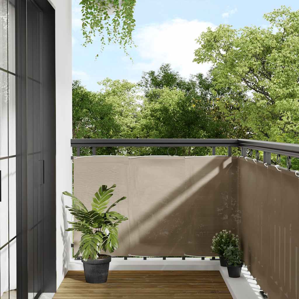 vidaXL Balcony Privacy Screen Taupe 90x1000 cm 100% Polyester Oxford
