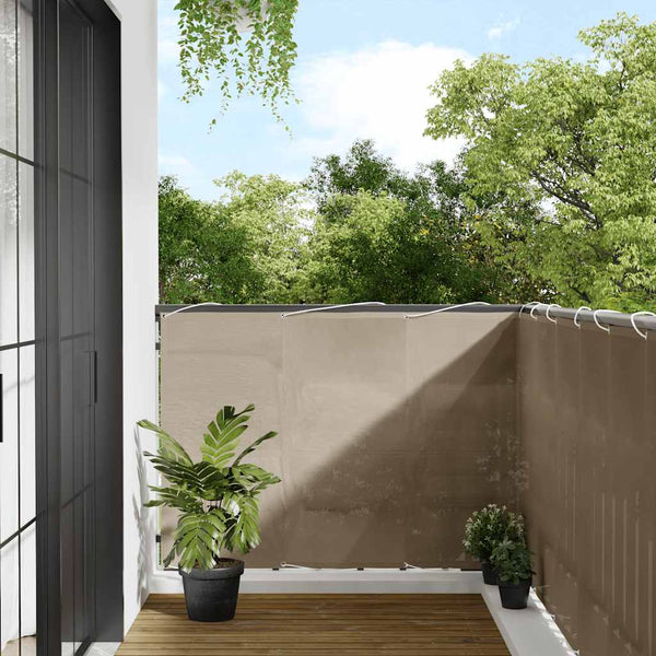 vidaXL Balcony Privacy Screen Taupe 120x700 cm 100% Polyester Oxford