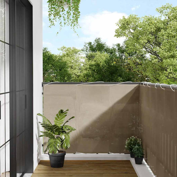 vidaXL Balcony Privacy Screen Taupe 120x800 cm 100% Polyester Oxford
