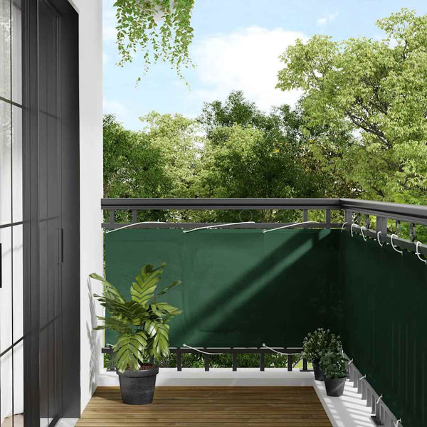 vidaXL Balcony Privacy Screen Dark Green 75x700 cm 100% Polyester Oxford