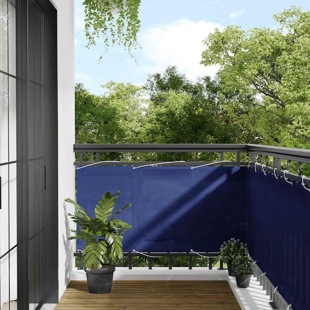 vidaXL Balcony Privacy Screen Blue 75x1000 cm 100% Polyester Oxford