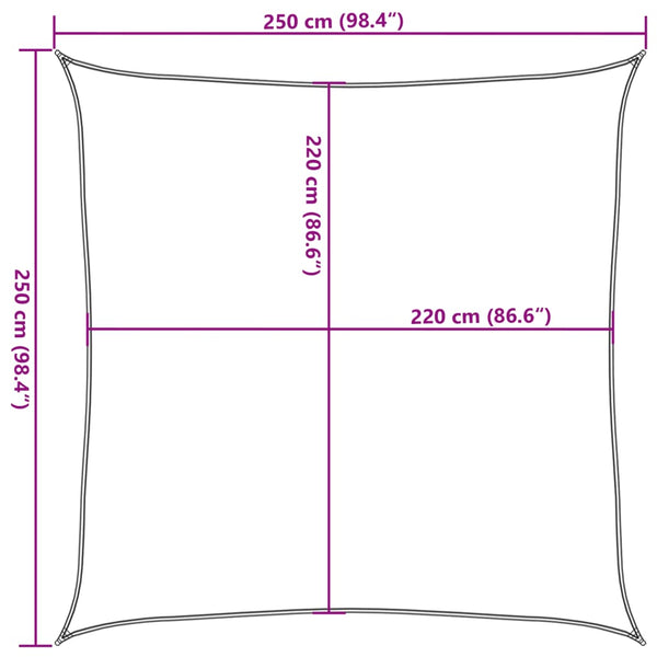 Sonnensegel Sand 2,5x2,5m Polyester