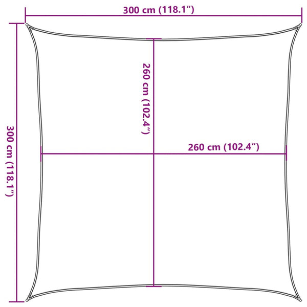 Sonnensegel Sand 3x3m Polyester Oxford