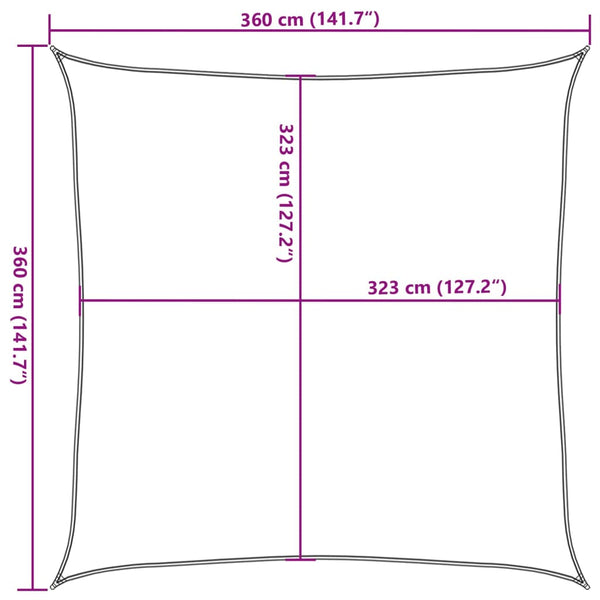 Sonnensegel Sand 3,6x3,6m Polyester Oxford