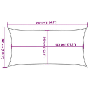 Hellgraues Sonnensegel 5x3 m