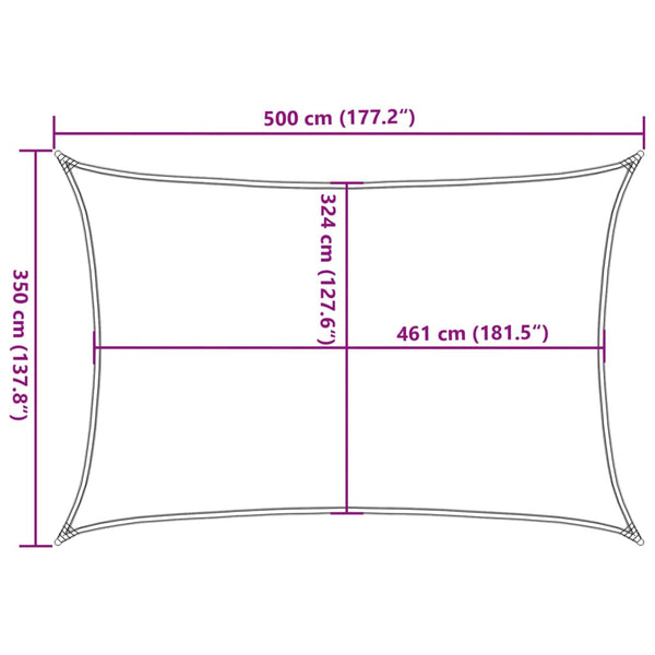 vidaXL Sun Shade Sail Sand Color 5x3.5 m 100% Polyester Oxford