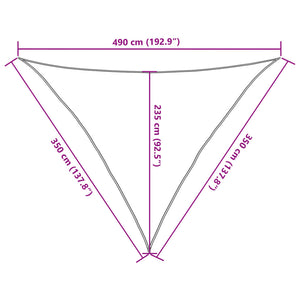 vidaXL Sun Shade Sail Light Gray 3.5x3.5x4.9 m 100% Oxford Polyester