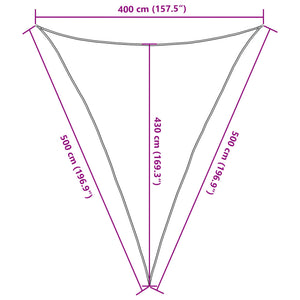 vidaXL Sun Shade Sail Light Gray 4x5x5 m 100% Polyester Oxford
