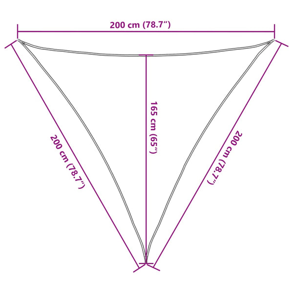 vidaXL Sun Shade Sail Sand Color 2x2x2 m 100% Polyester Oxford