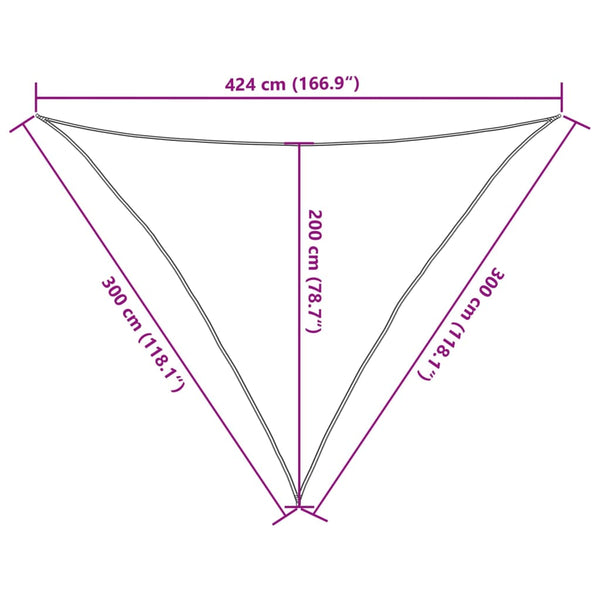 vidaXL Sun Shade Sail Sand 3x3x4.24 m 100% Polyester Oxford
