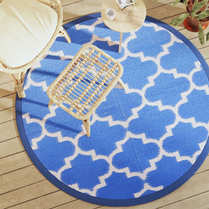 vidaXL Outdoor Rug ARAKIL Blue Ø160 cm PP