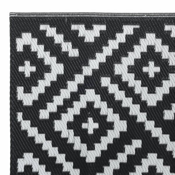 vidaXL Outdoor Rug ARAKIL White and Black 140x200 cm PP