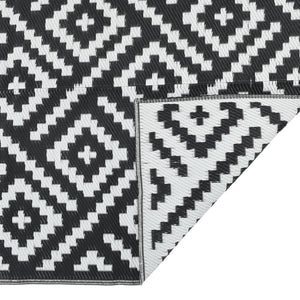vidaXL Outdoor Rug ARAKIL White and Black 140x200 cm PP