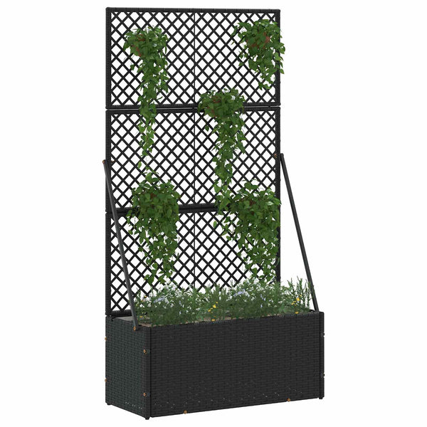 Garten Spalier Pflanzer Schwarz Metall 135cm