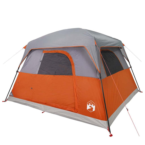 vidaXL Camping Tent 4 Person Orange Waterproof