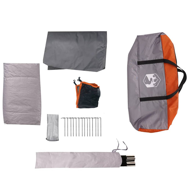 vidaXL Camping Tent 4 Person Orange Waterproof